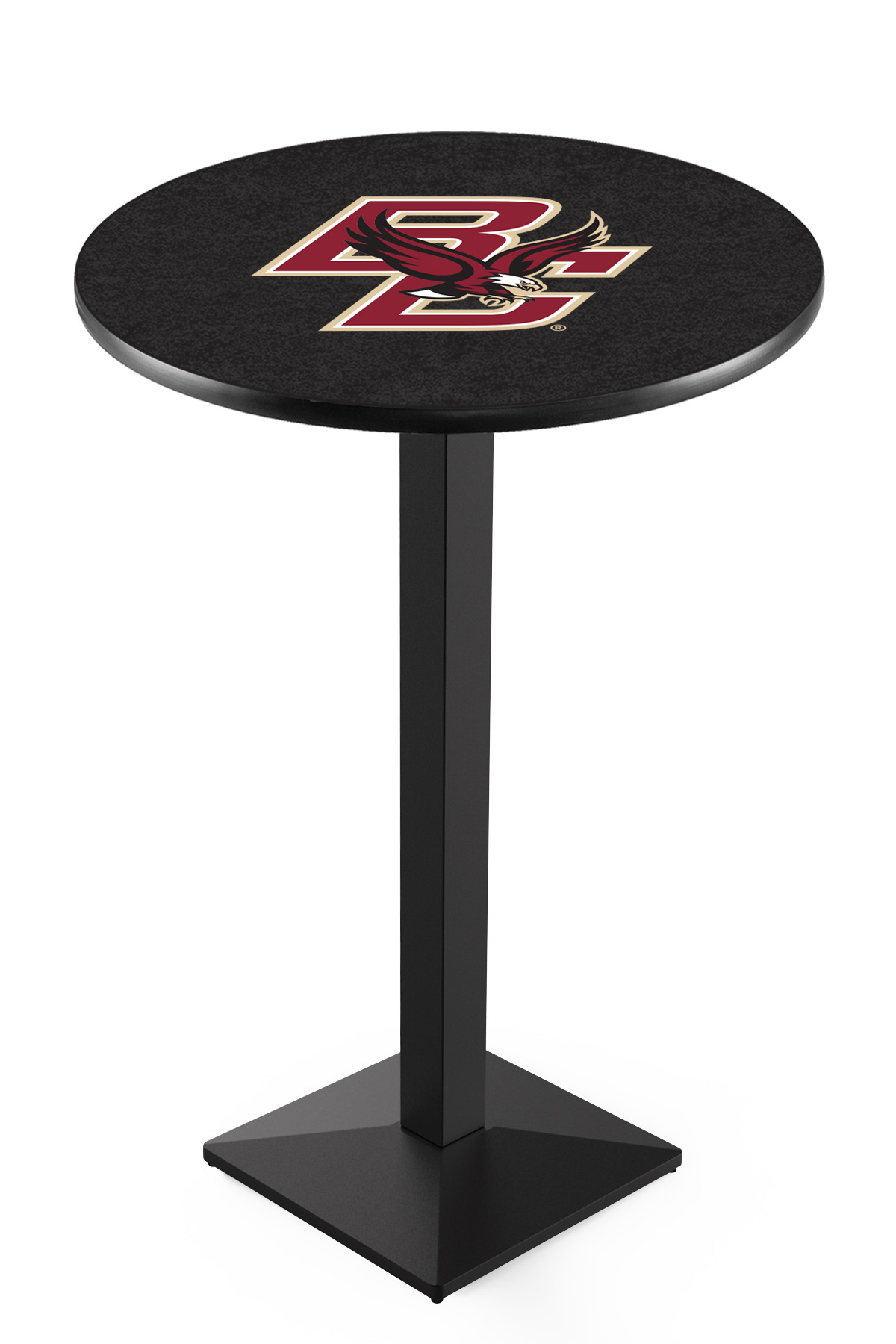 L217 Boston College 36" Tall - 30" Top Pub Table with Black Wrinkle Finish