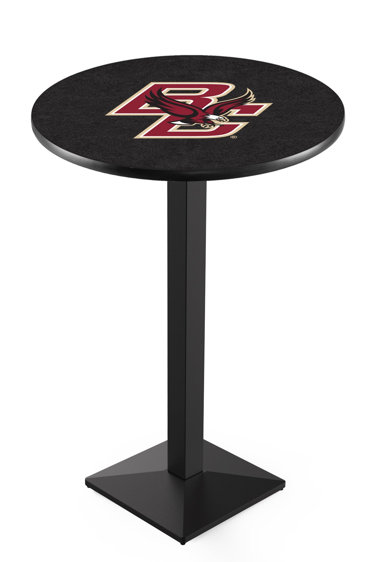 L217 Boston College 42" Tall - 30" Top Pub Table with Black Wrinkle Finish
