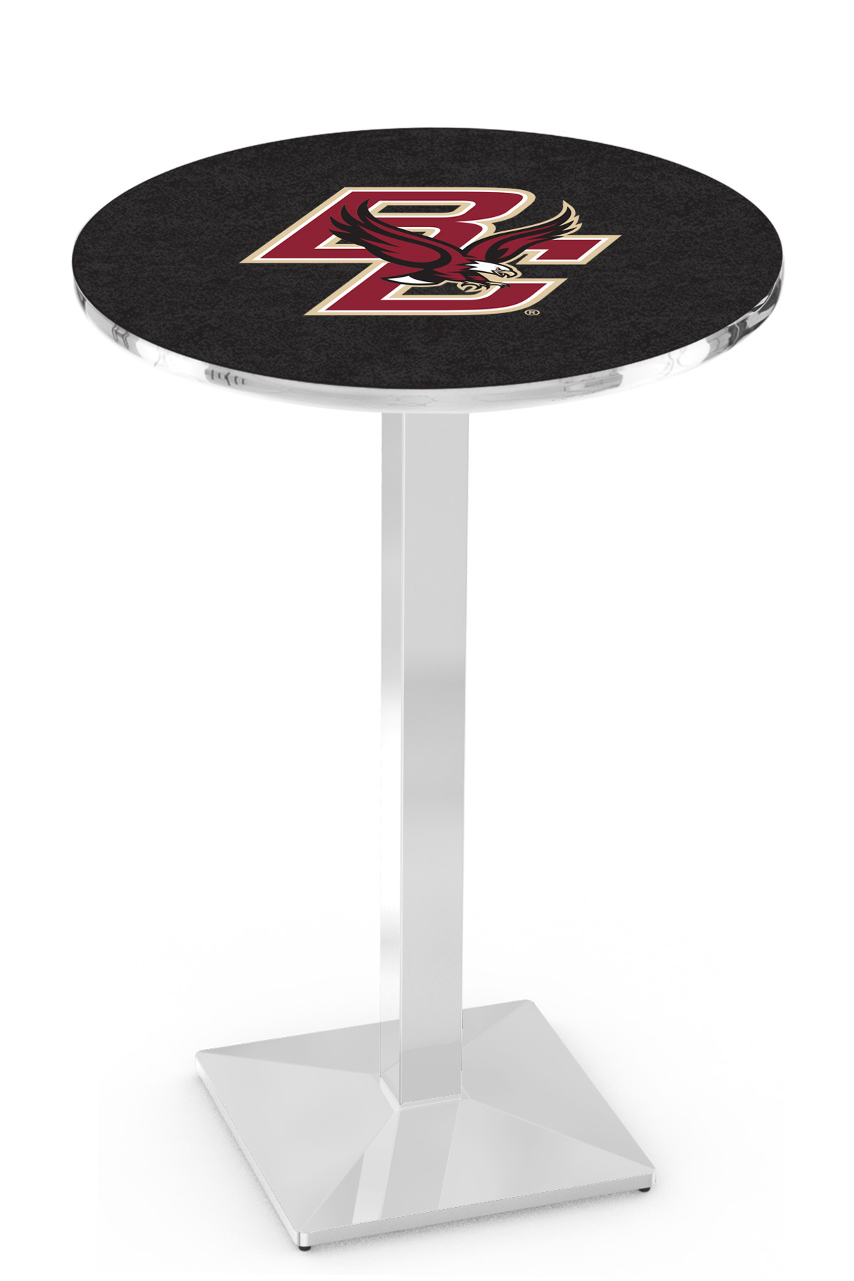 L217 Boston College 42" Tall - 30" Top Pub Table with Chrome Finish