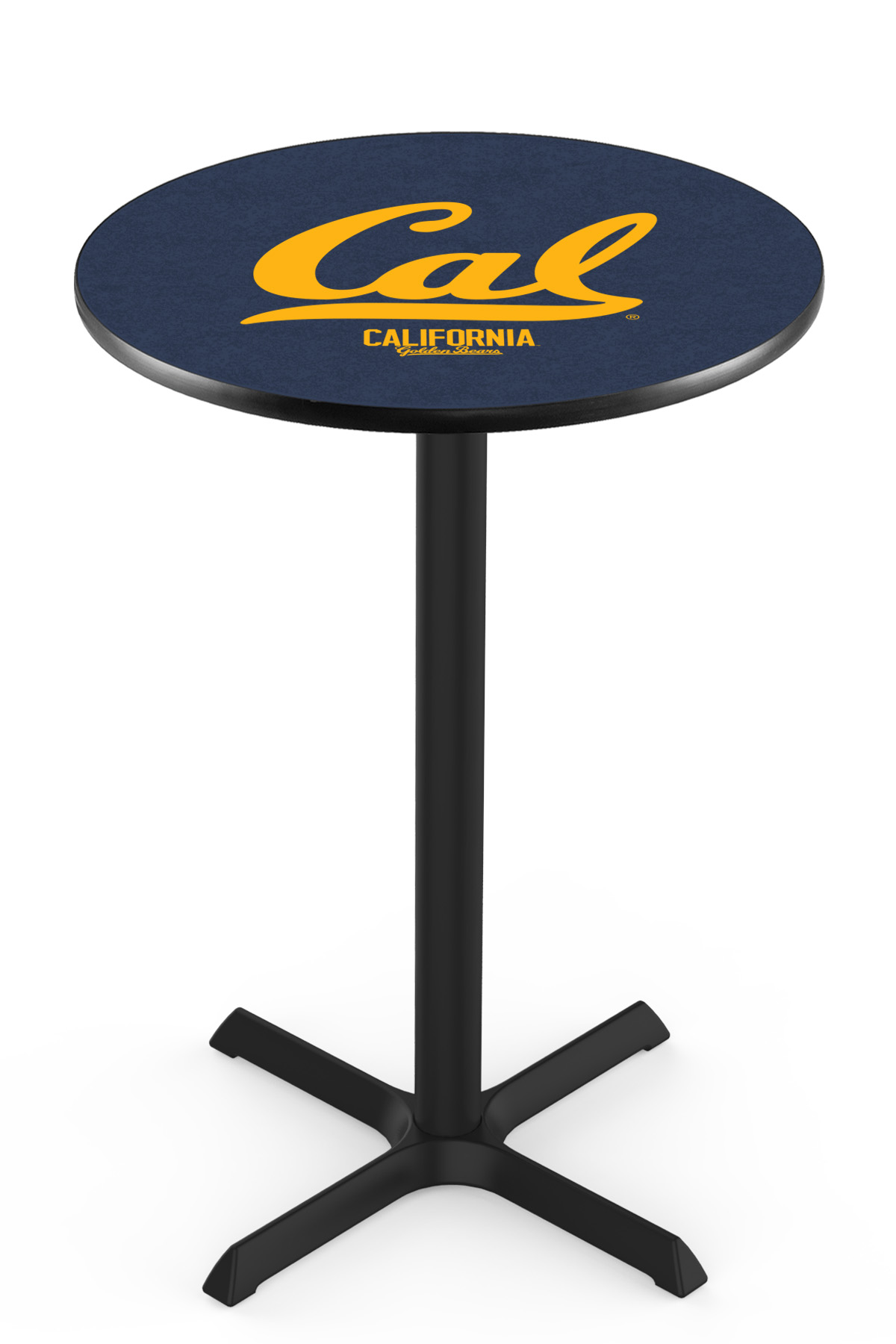 L211 University of California 36" Tall - 30" Top Pub Table with Black Wrinkle Finish