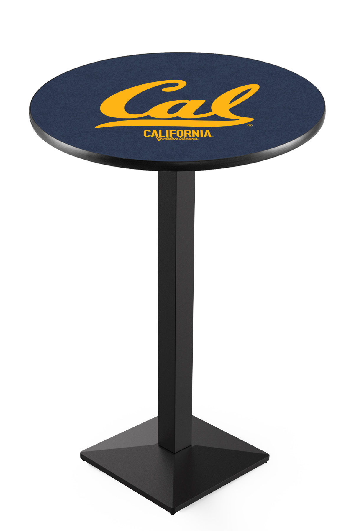L217 University of California 36" Tall - 30" Top Pub Table with Black Wrinkle Finish