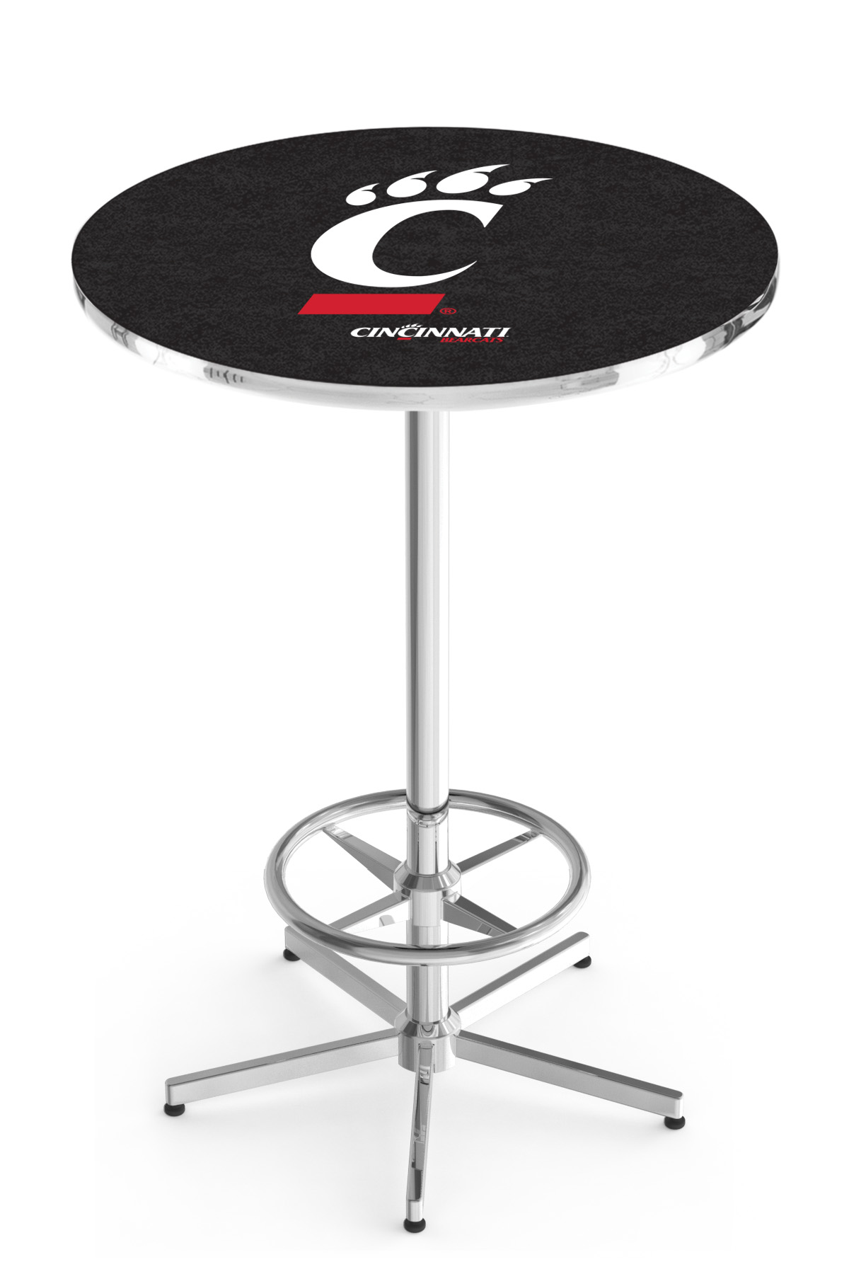 L216 University of Cincinnati 42" Tall - 30" Top Pub Table with Chrome Finish