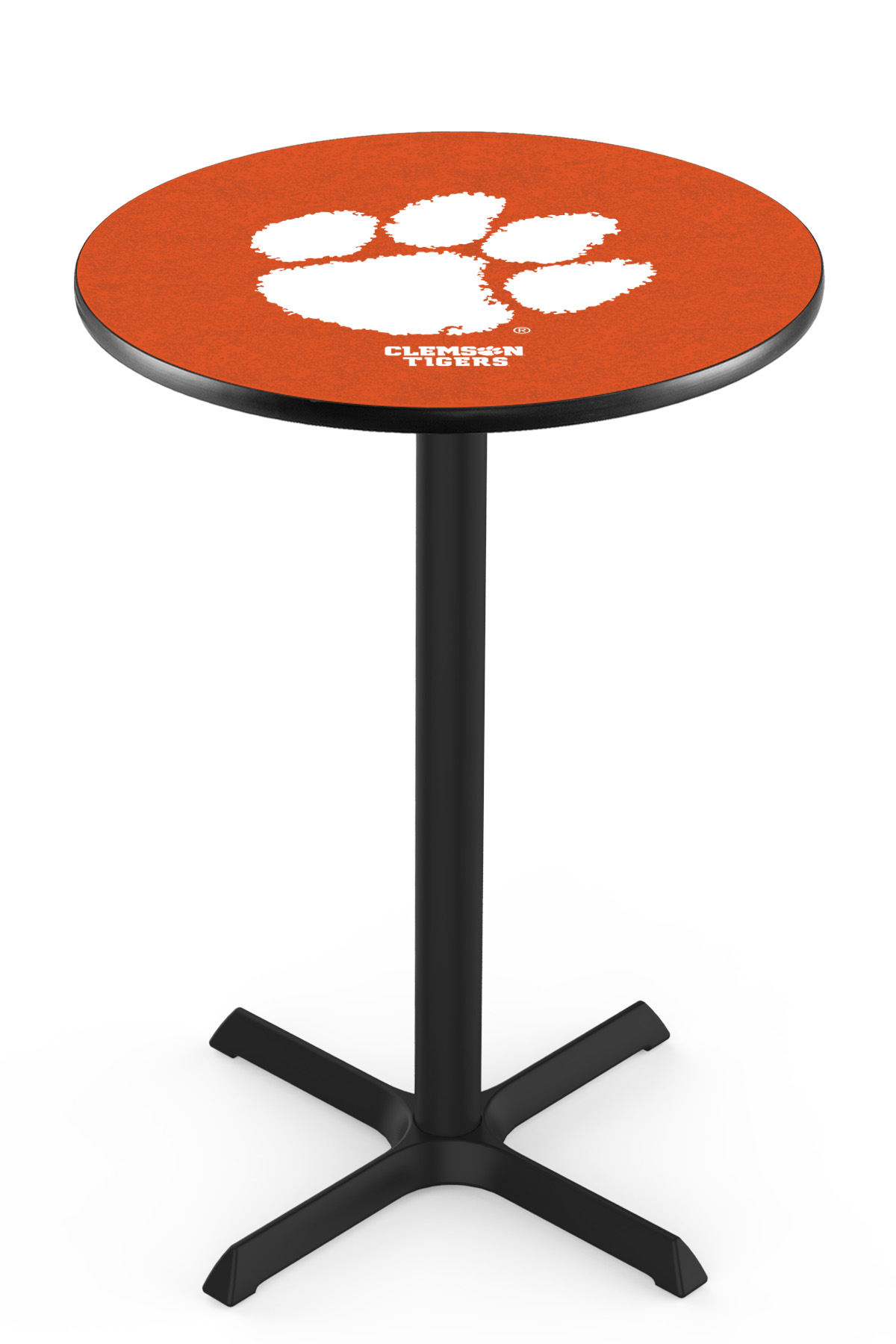 L211 Clemson 36" Tall - 30" Top Pub Table with Black Wrinkle Finish