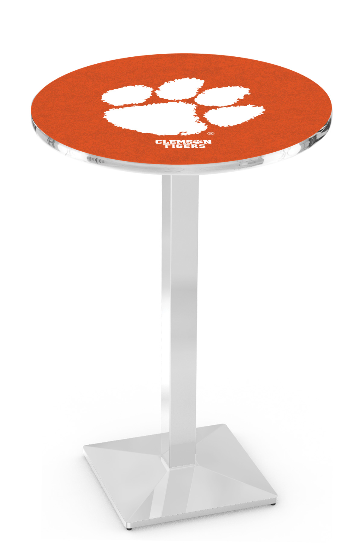 L217 Clemson 36" Tall - 30" Top Pub Table with Chrome Finish