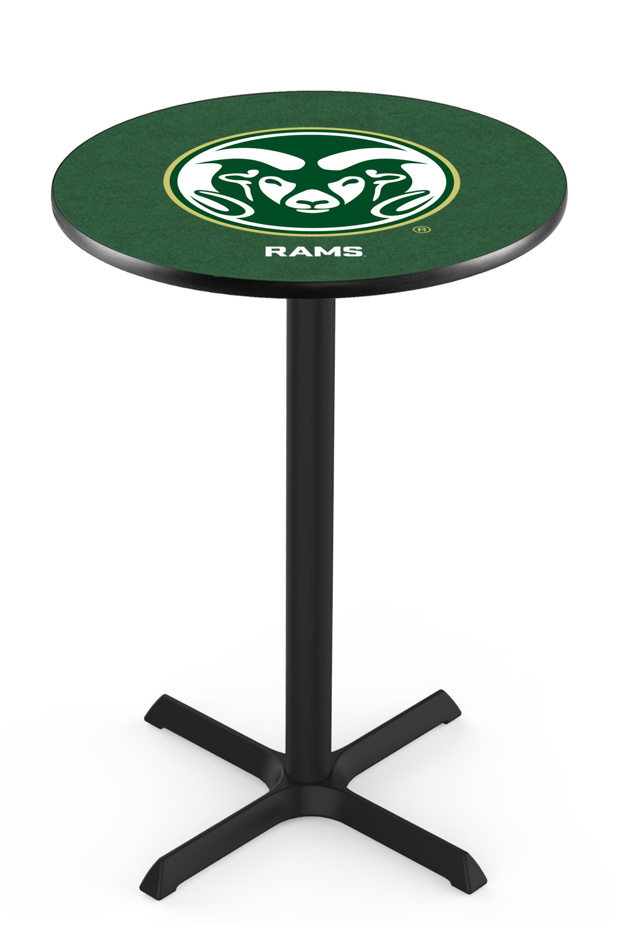 L211 Colorado State University 42" Tall - 30" Top Pub Table with Black Wrinkle Finish