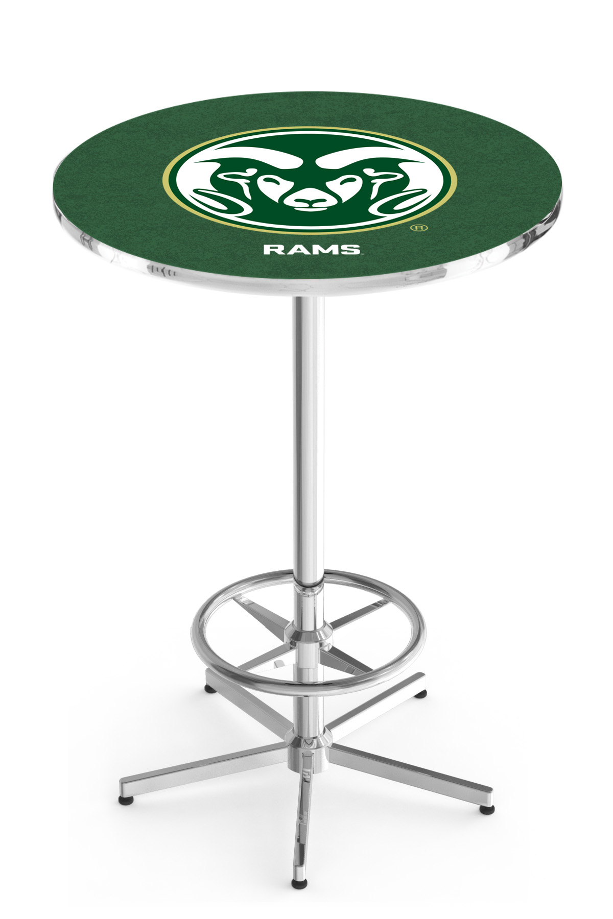 L216 Colorado State University 42" Tall - 30" Top Pub Table with Chrome Finish