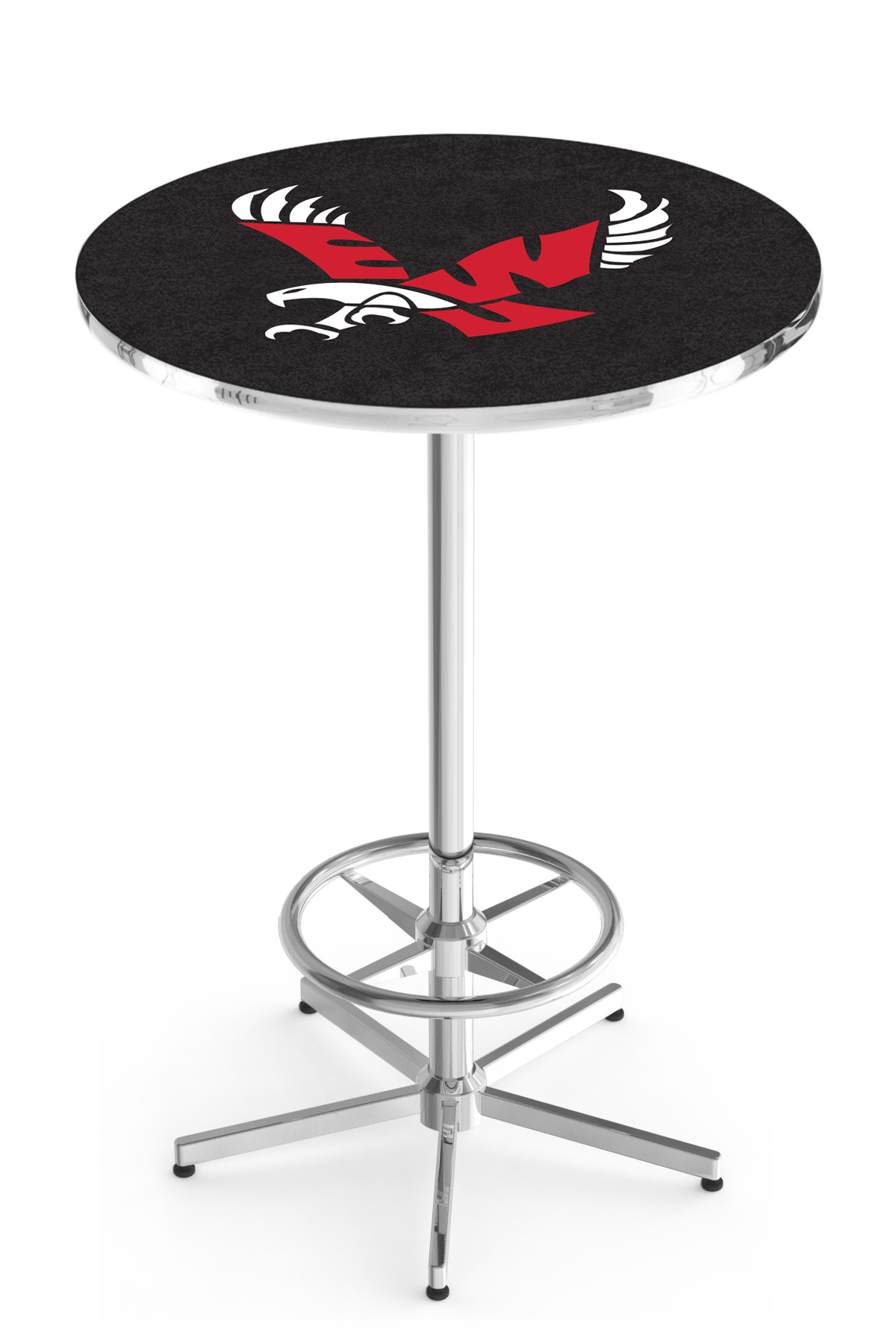 L216 Eastern Washington University 42" Tall - 30" Top Pub Table with Chrome Finish