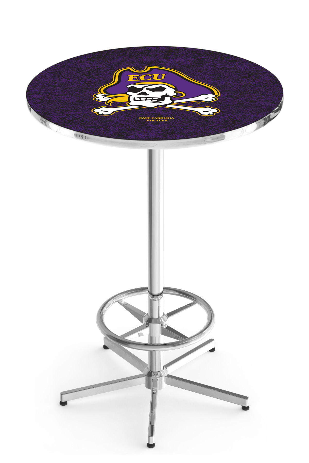 L216 East Carolina University 42" Tall - 30" Top Pub Table with Chrome Finish
