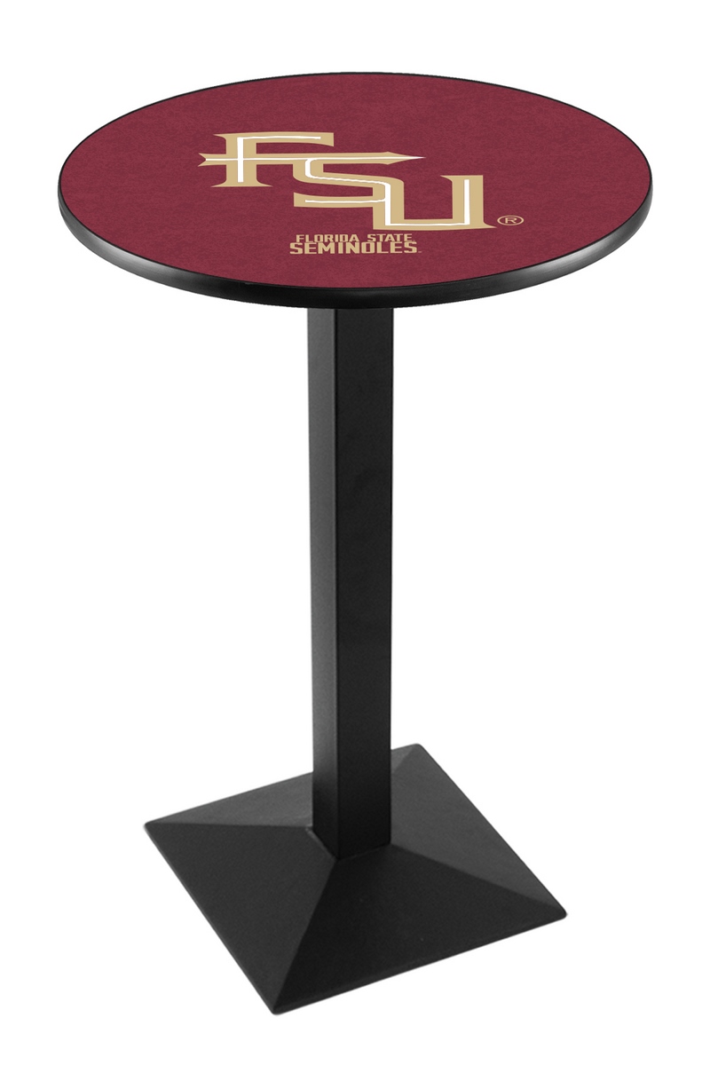 L217 Florida State (Script) 36" Tall - 30" Top Pub Table with Black Wrinkle Finish