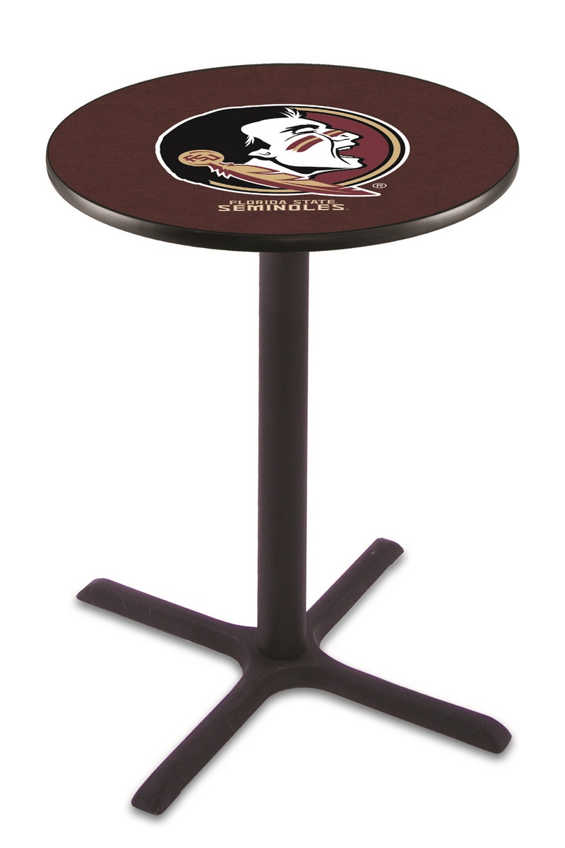 L211 Florida State (Head) 42" Tall - 30" Top Pub Table with Black Wrinkle Finish