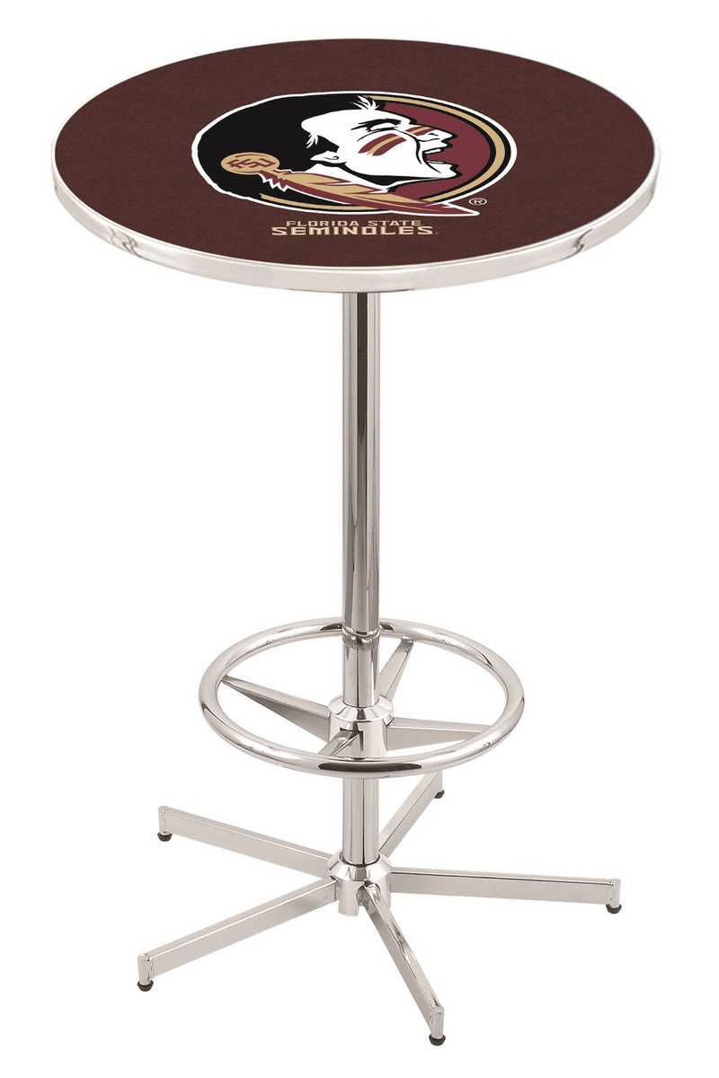 L216 Florida State (Head) 42" Tall - 30" Top Pub Table with Chrome Finish