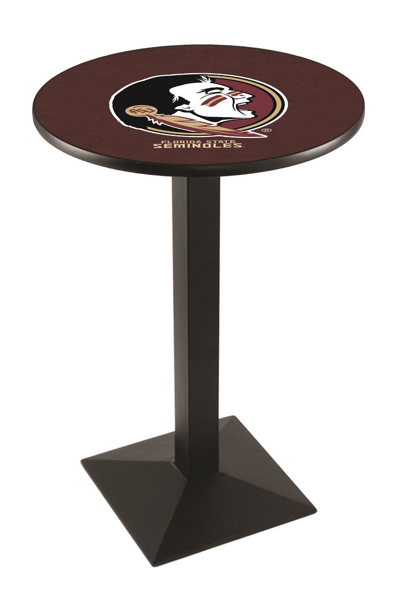 L217 Florida State (Head) 42" Tall - 30" Top Pub Table with Black Wrinkle Finish