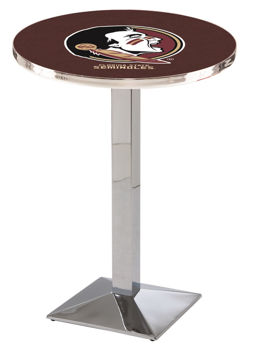 L217 Florida State (Head) 42" Tall - 30" Top Pub Table with Chrome Finish