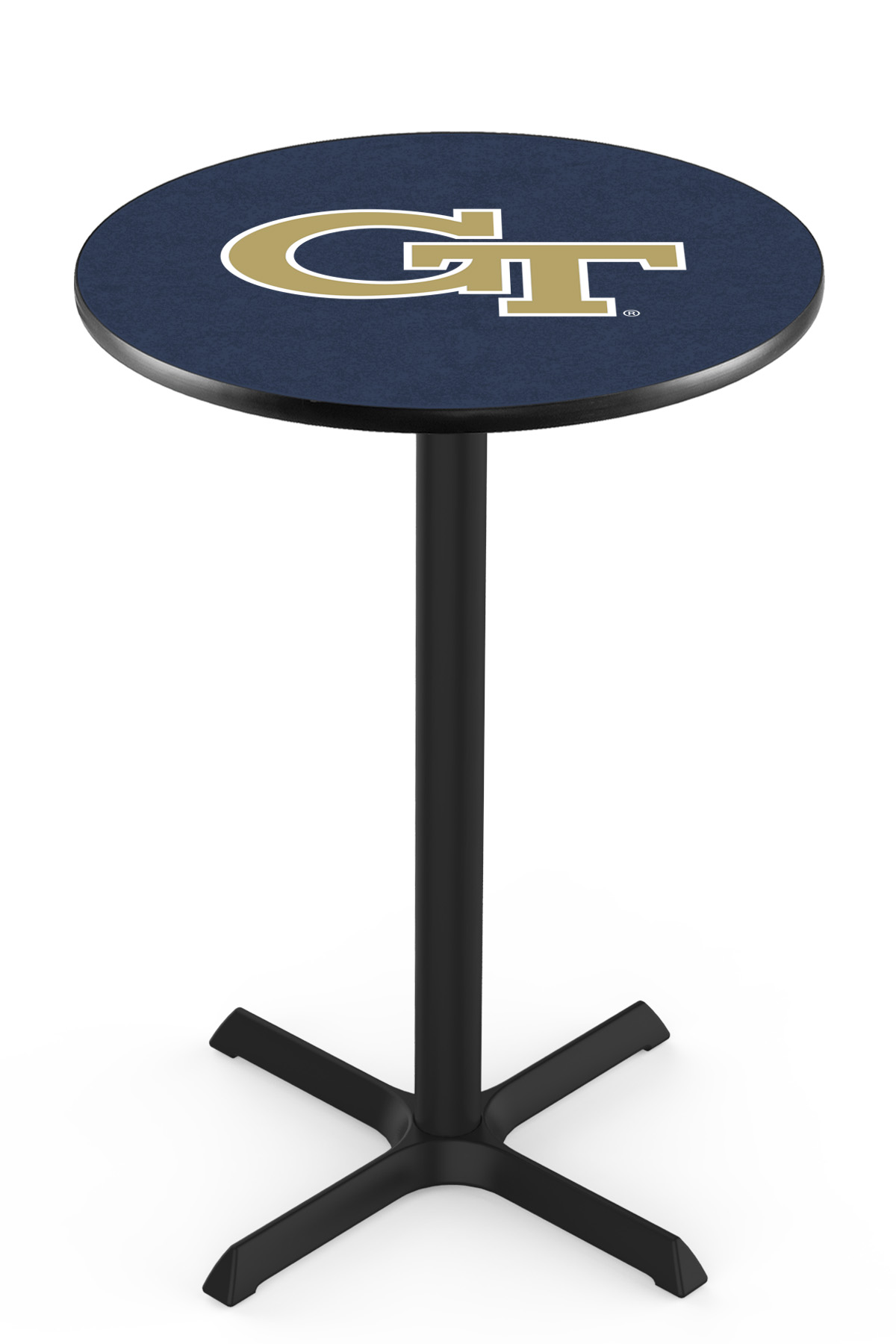 L211 Georgia Tech 42" Tall - 30" Top Pub Table with Black Wrinkle Finish