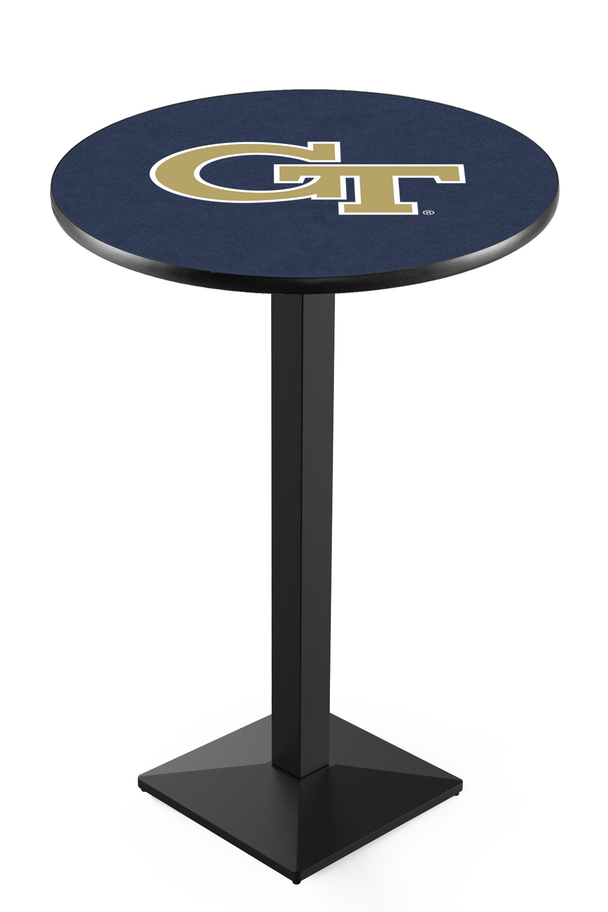 L217 Georgia Tech 42" Tall - 30" Top Pub Table with Black Wrinkle Finish