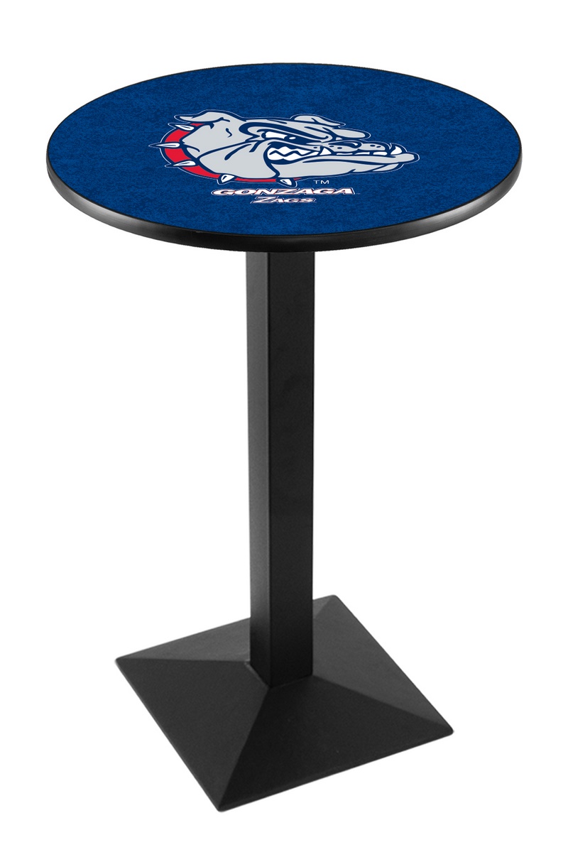 L217 Gonzaga 42" Tall - 30" Top Pub Table with Black Wrinkle Finish