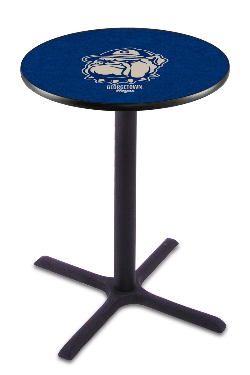 L211 Georgetown University 42" Tall - 30" Top Pub Table with Black Wrinkle Finish