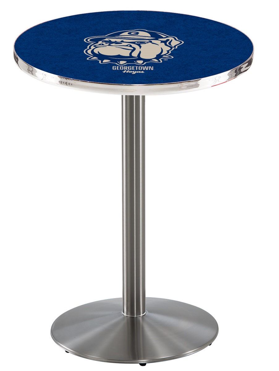 L214 Georgetown University 36" Tall - 30" Top Pub Table with Stainless Finish