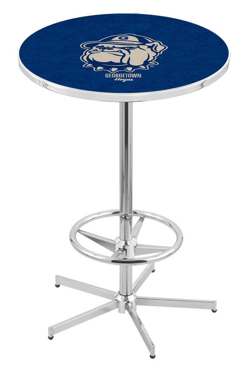 L216 Georgetown University 42" Tall - 30" Top Pub Table with Chrome Finish