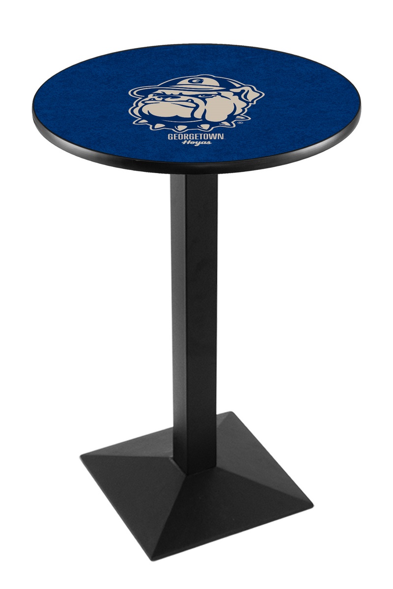 L217 Georgetown University 36" Tall - 30" Top Pub Table with Black Wrinkle Finish