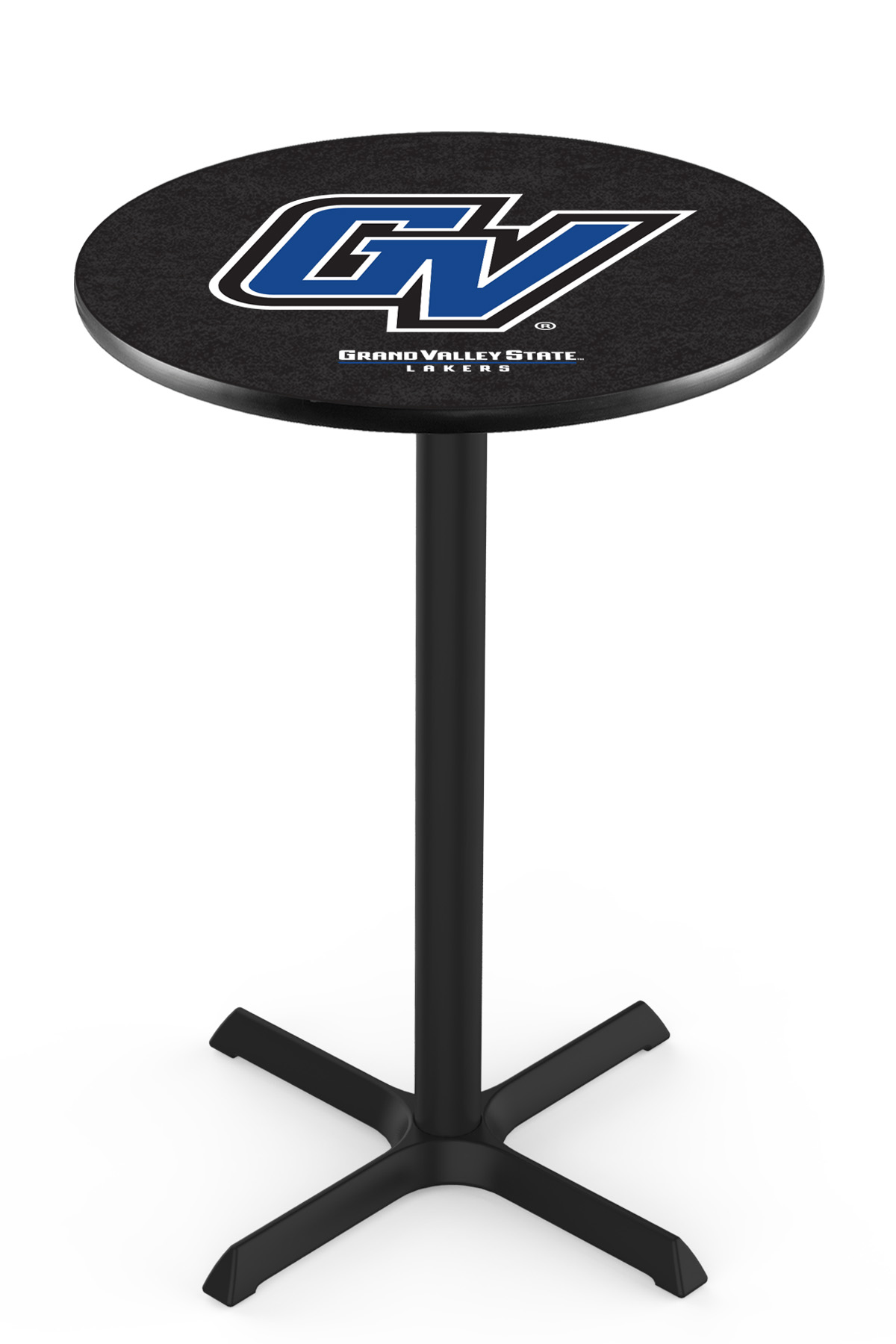 L211 Grand Valley State University 36" Tall - 30" Top Pub Table with Black Wrinkle Finish