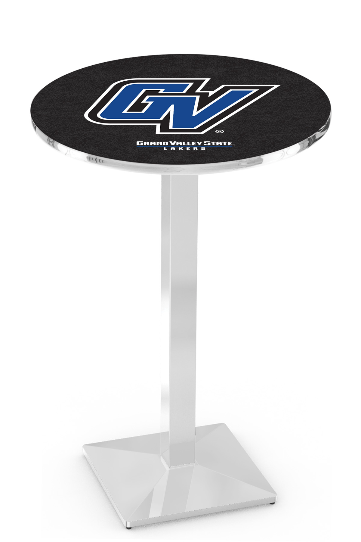 L217 Grand Valley State University 42" Tall - 30" Top Pub Table with Chrome Finish