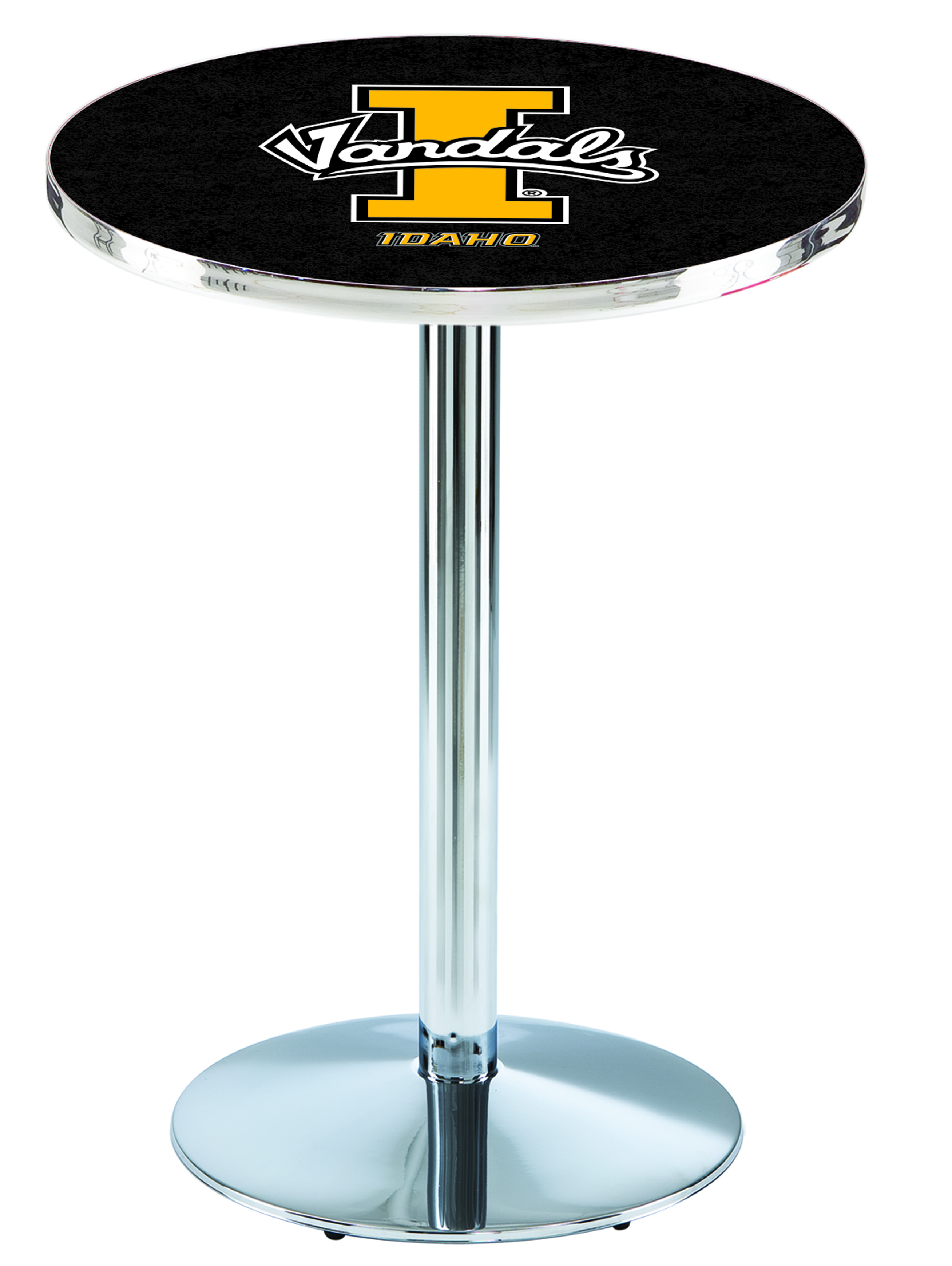 L214 University of Idaho 36" Tall - 30" Top Pub Table with Chrome Finish