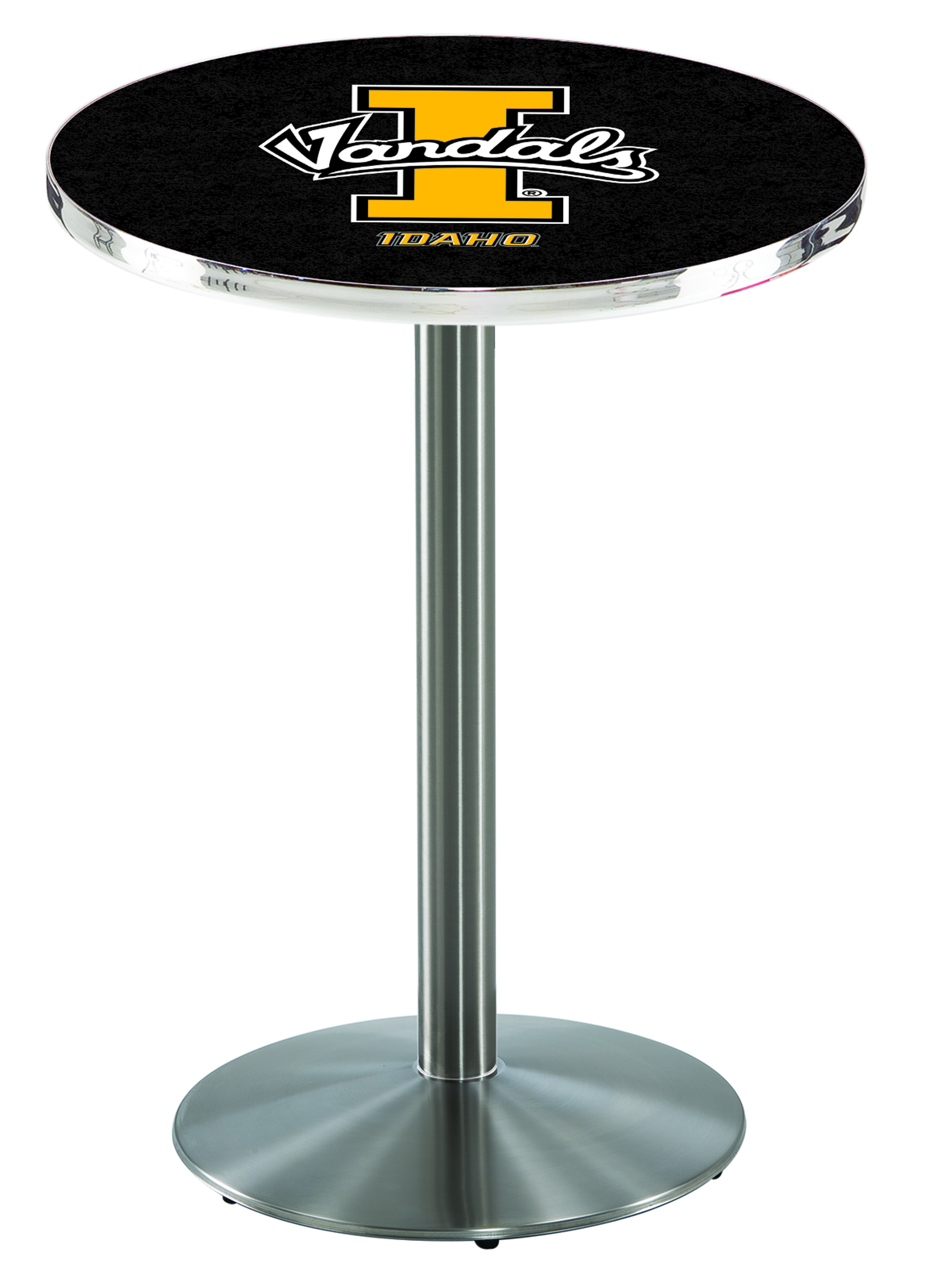 L217 University of Idaho 36" Tall - 30" Top Pub Table with Chrome Finish