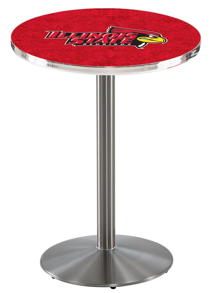 L214 Illinois State University 42" Tall - 30" Top Pub Table with Stainless Finish
