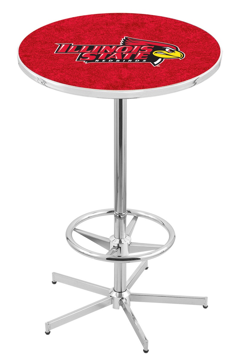 L216 Illinois State University 42" Tall - 30" Top Pub Table with Chrome Finish
