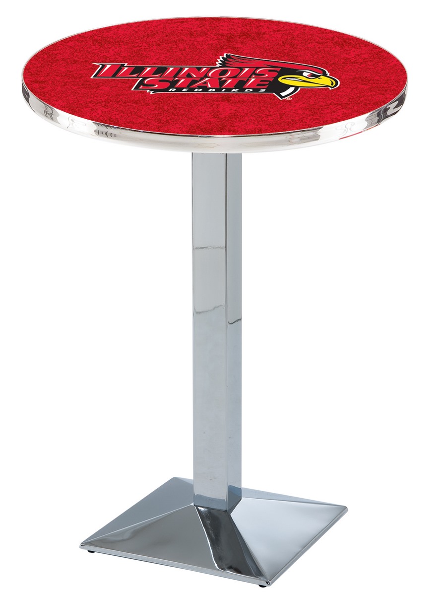L217 Illinois State University 36" Tall - 30" Top Pub Table with Chrome Finish