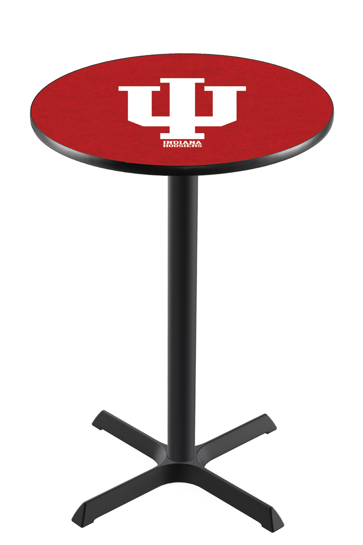 L211 Indiana University 36" Tall - 30" Top Pub Table with Black Wrinkle Finish