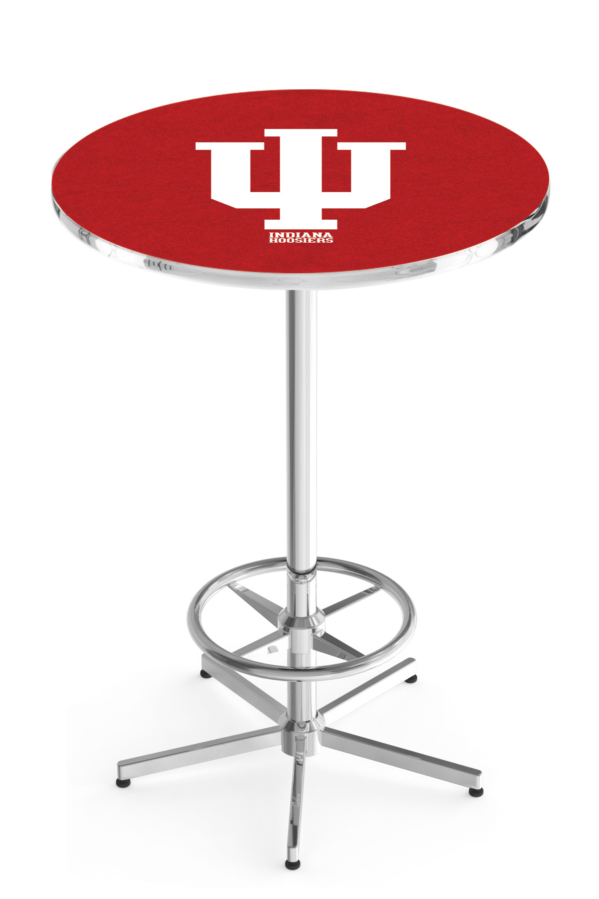 L216 Indiana University 42" Tall - 30" Top Pub Table with Chrome Finish