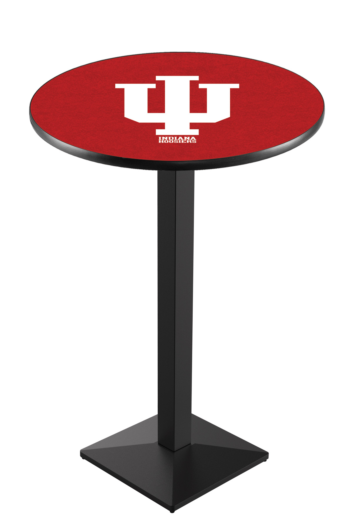 L217 Indiana University 42" Tall - 30" Top Pub Table with Black Wrinkle Finish