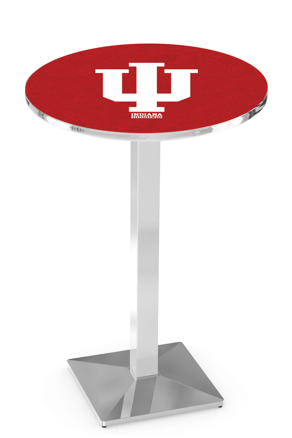 L217 Indiana University 42" Tall - 30" Top Pub Table with Chrome Finish