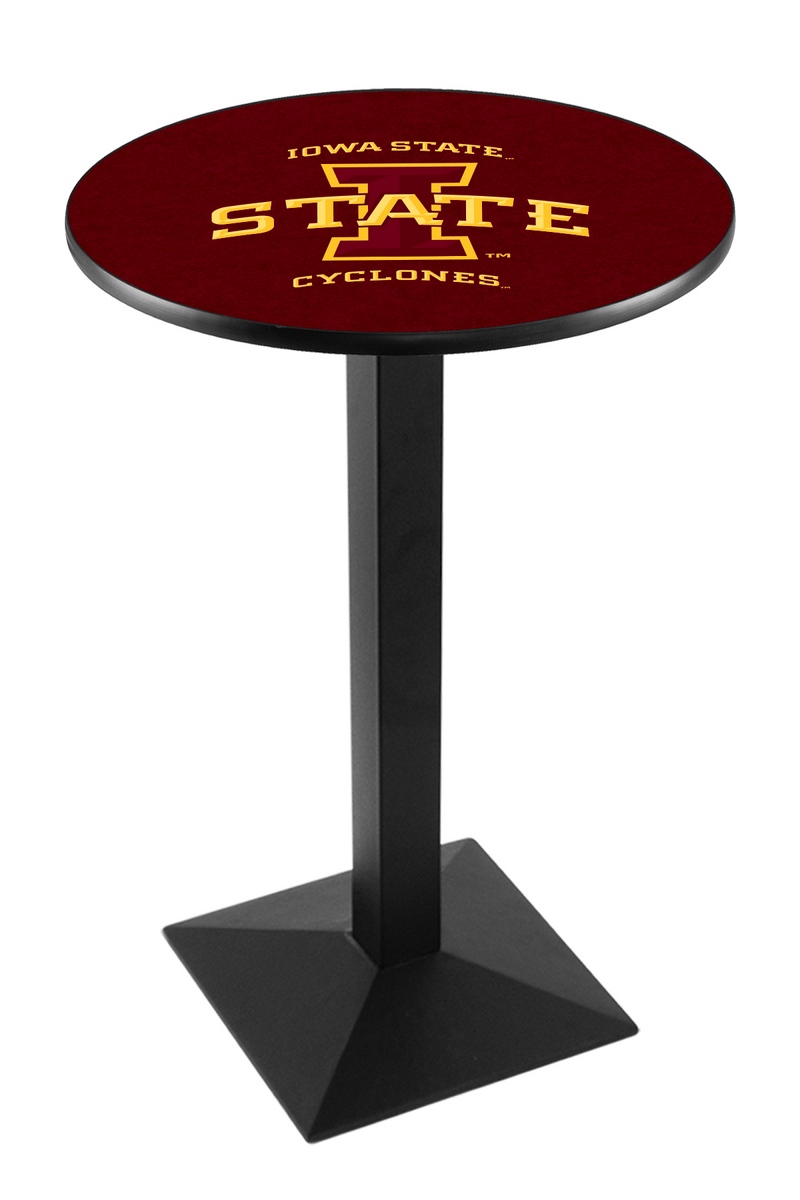 L217 Iowa State University 36" Tall - 30" Top Pub Table with Black Wrinkle Finish