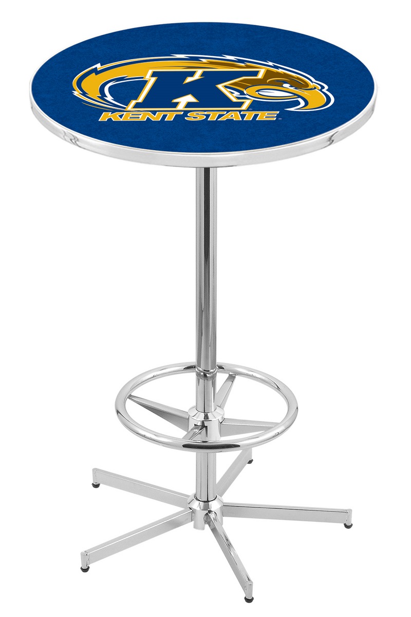 L216 Kent State University 42" Tall - 30" Top Pub Table with Chrome Finish