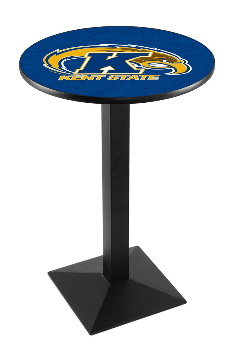 L217 Kent State University 42" Tall - 30" Top Pub Table with Black Wrinkle Finish