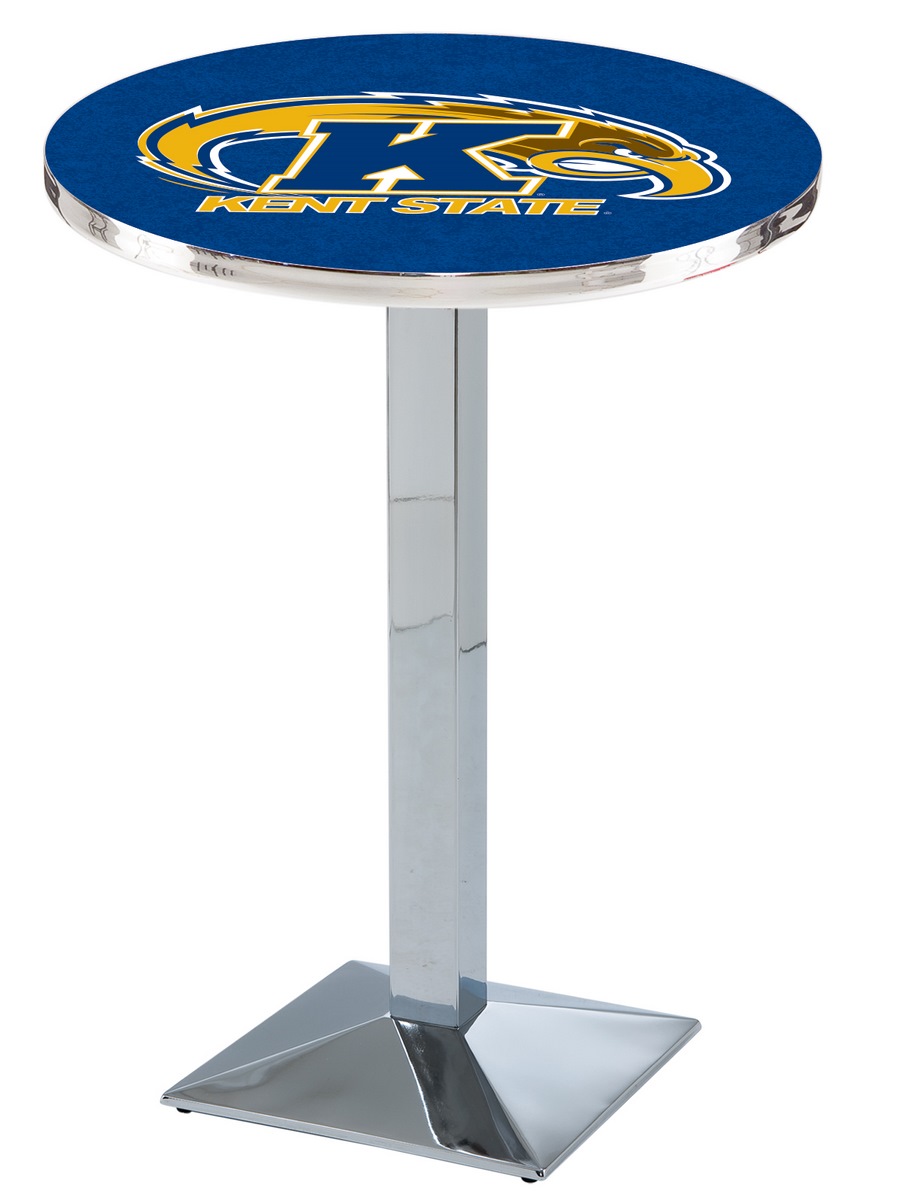 L217 Kent State University 42" Tall - 30" Top Pub Table with Chrome Finish
