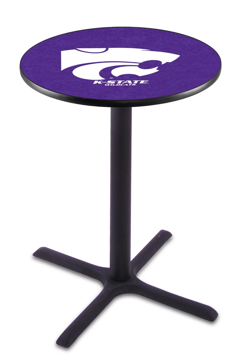L211 Kansas State University 36" Tall - 30" Top Pub Table with Black Wrinkle Finish