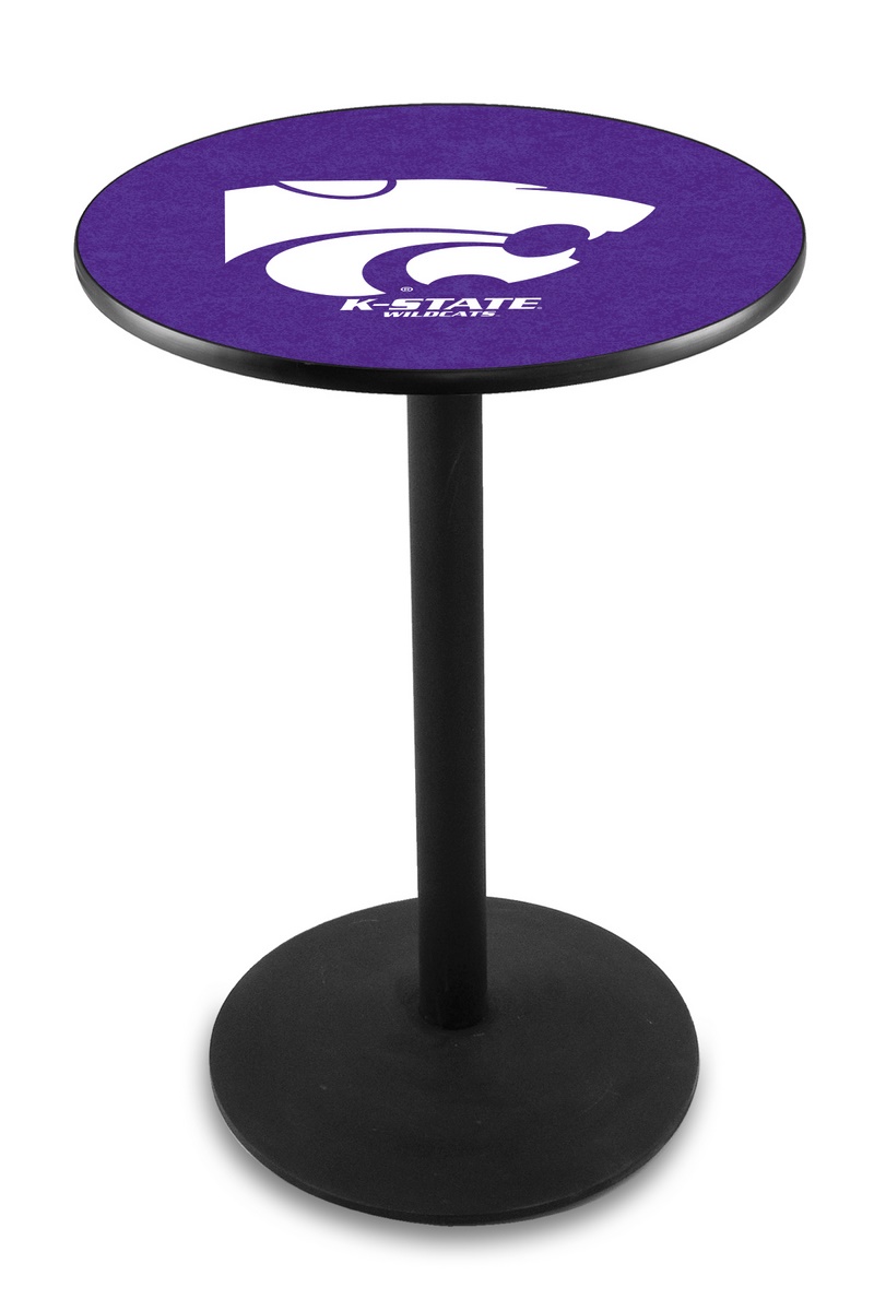 L214 Kansas State University 36" Tall - 30" Top Pub Table with Black Wrinkle Finish