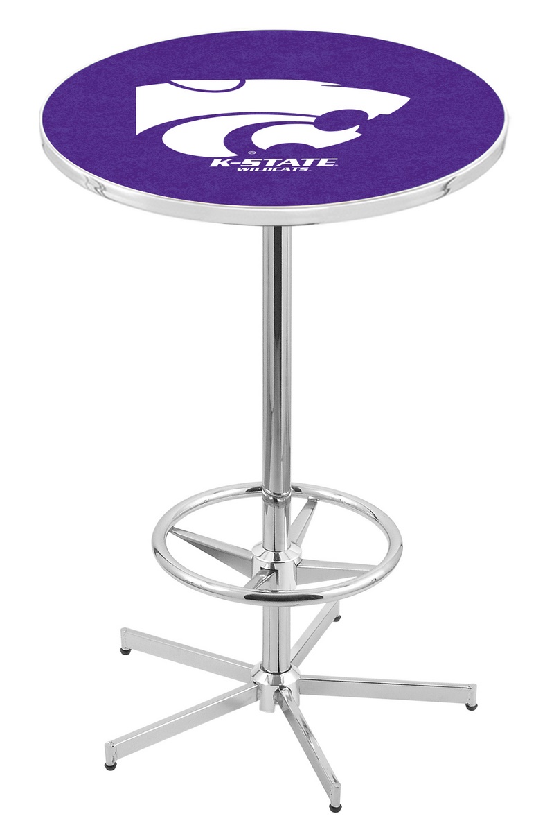 L216 Kansas State University Pub Table - Chrome Finish
