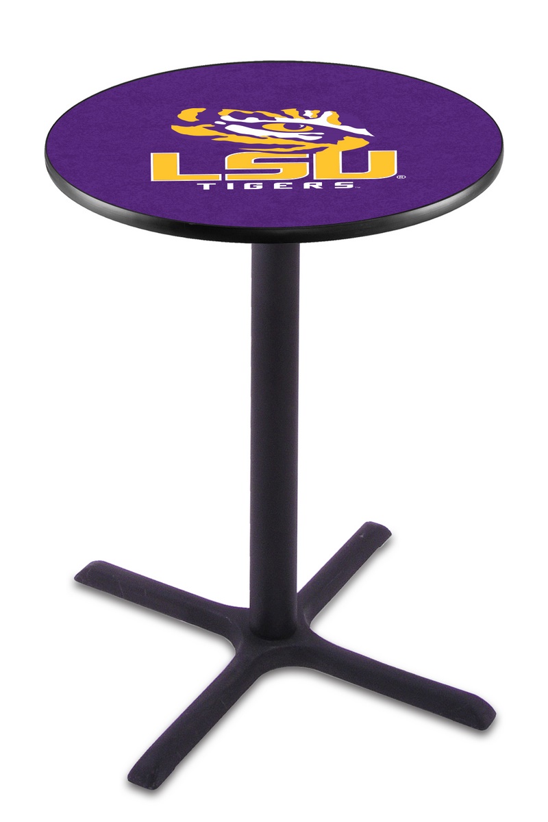 L211 Louisiana State University 42in. Tall Pub Table - Black Wrinkle Finish