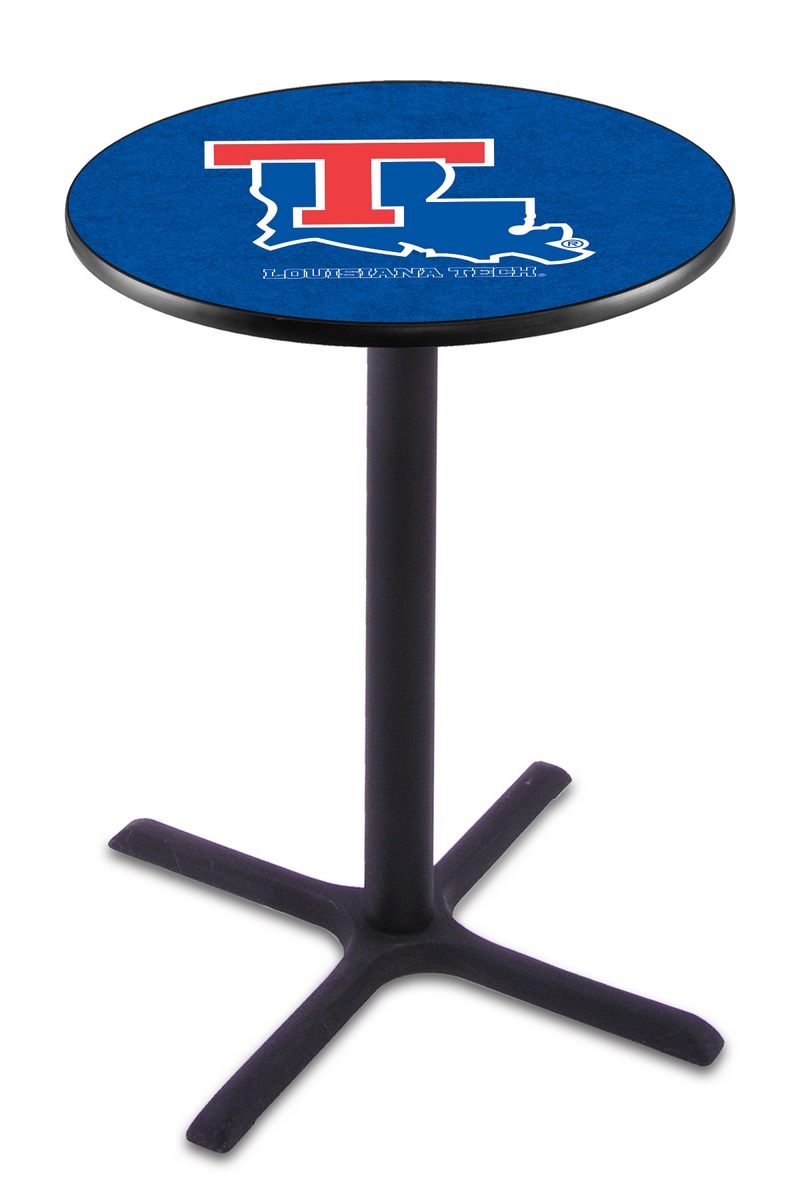 L211 Louisiana Tech University 42" Tall - 30" Top Pub Table with Black Wrinkle Finish