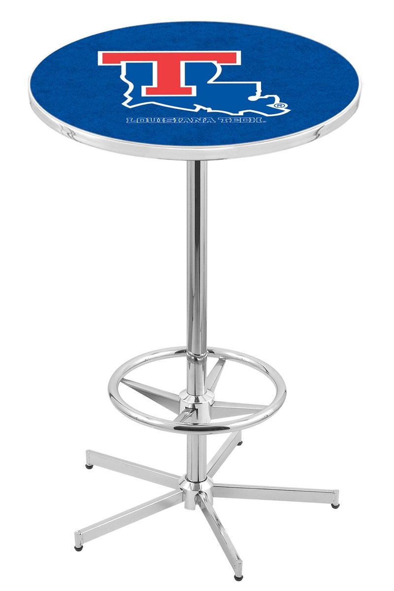 L216 Louisiana Tech University 42" Tall - 30" Top Pub Table with Chrome Finish