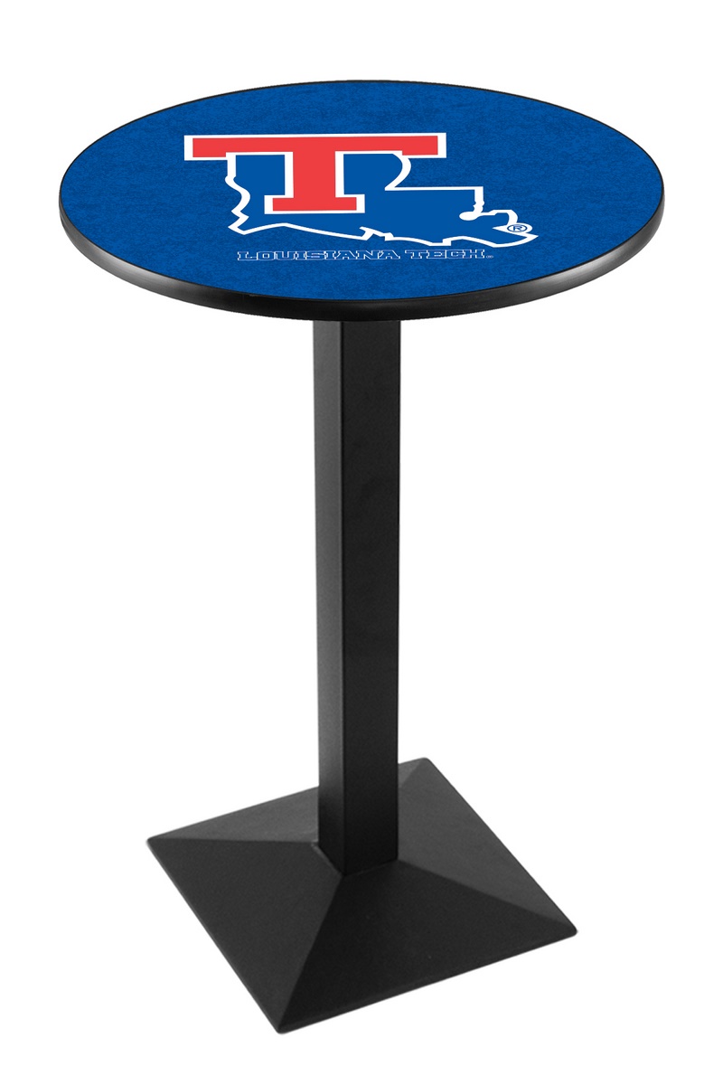 L217 Louisiana Tech University 42" Tall - 30" Top Pub Table with Black Wrinkle Finish