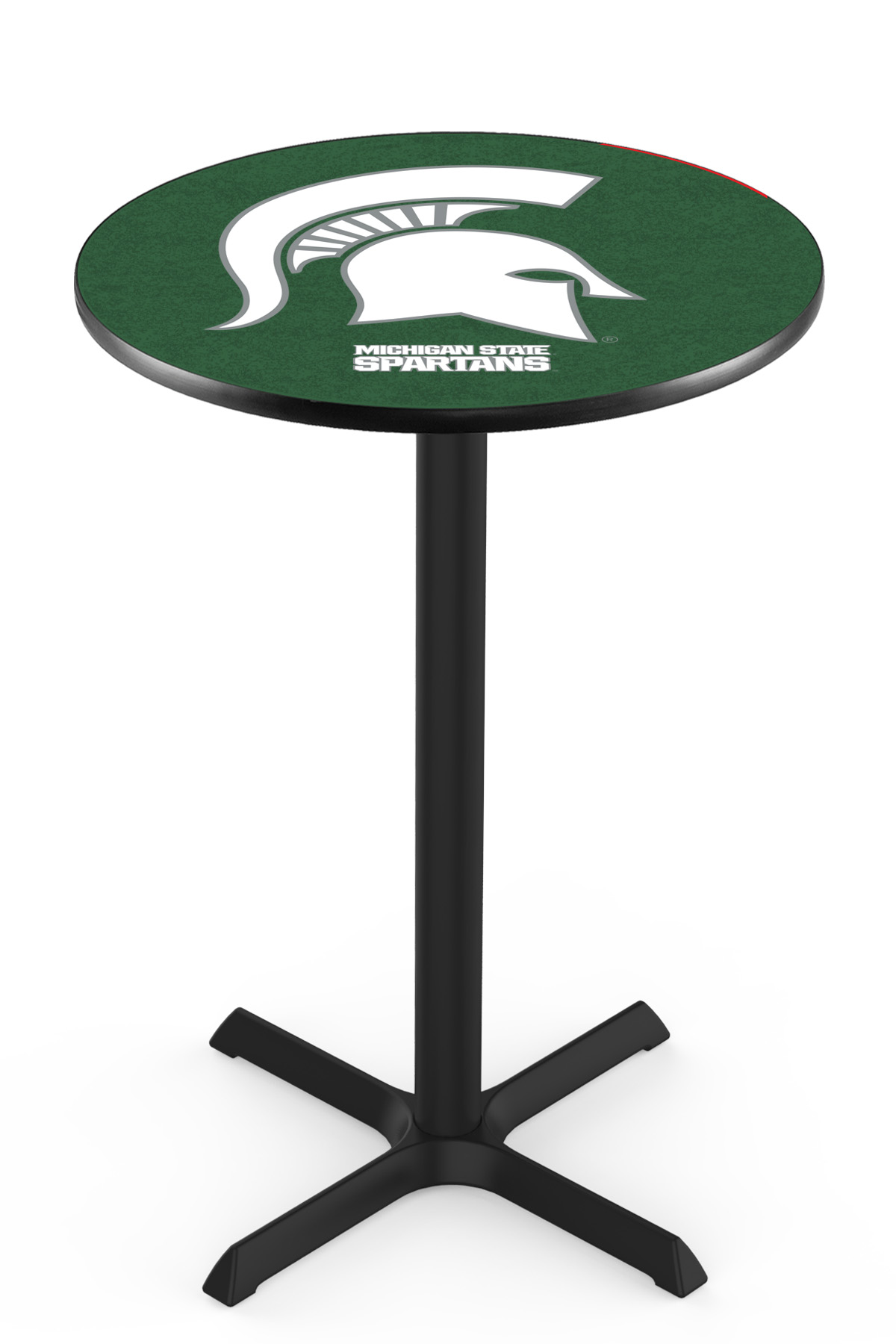 L211 Michigan State University 42" Tall - 30" Top Pub Table with Black Wrinkle Finish