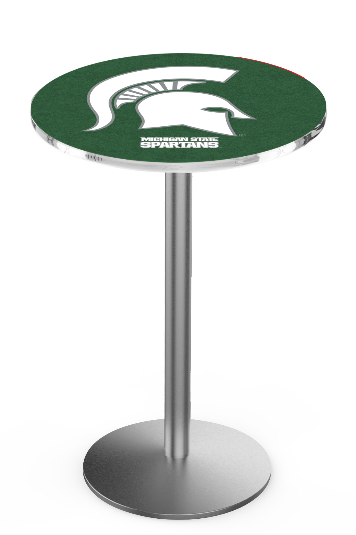 L214 Michigan State University 42" Tall - 30" Top Pub Table with Stainless Finish