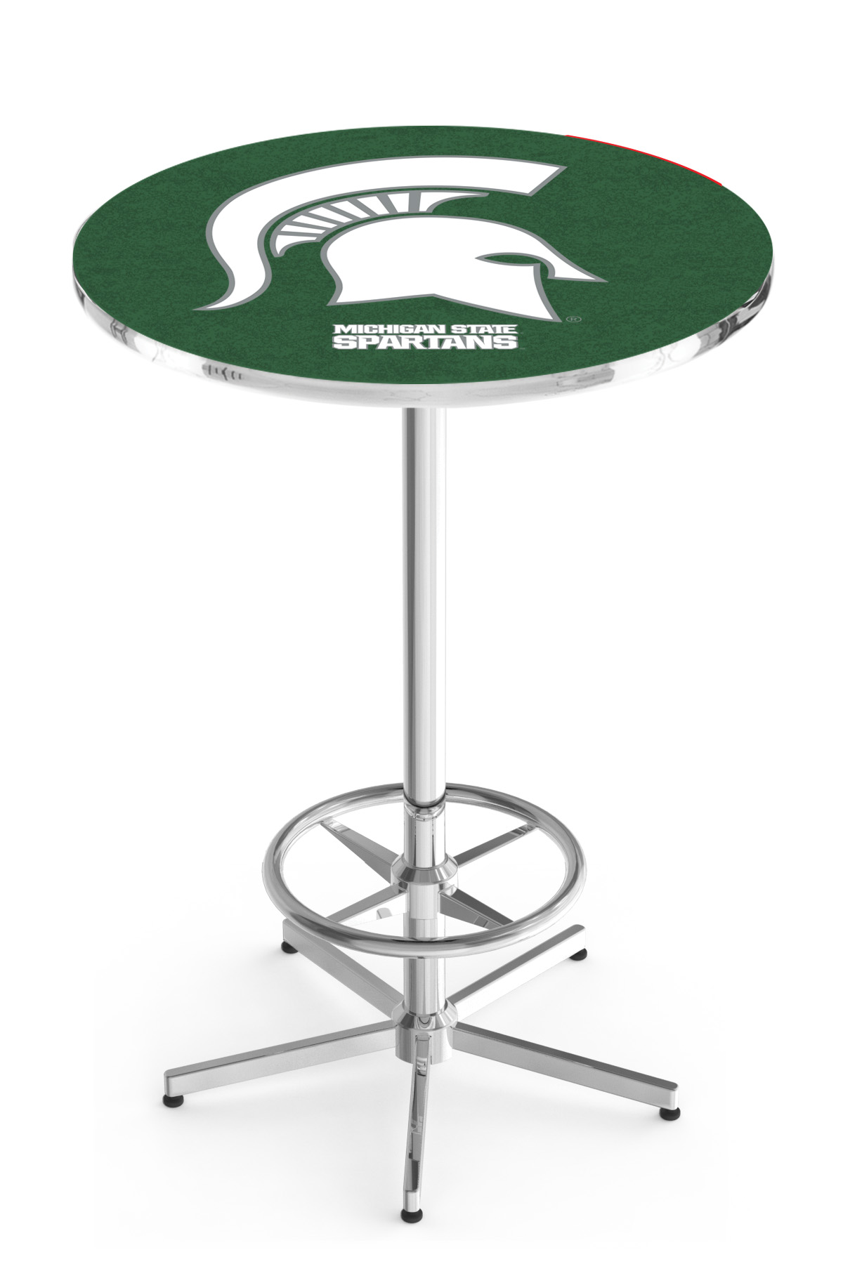 L216 Michigan State University 42" Tall - 30" Top Pub Table with Chrome Finish