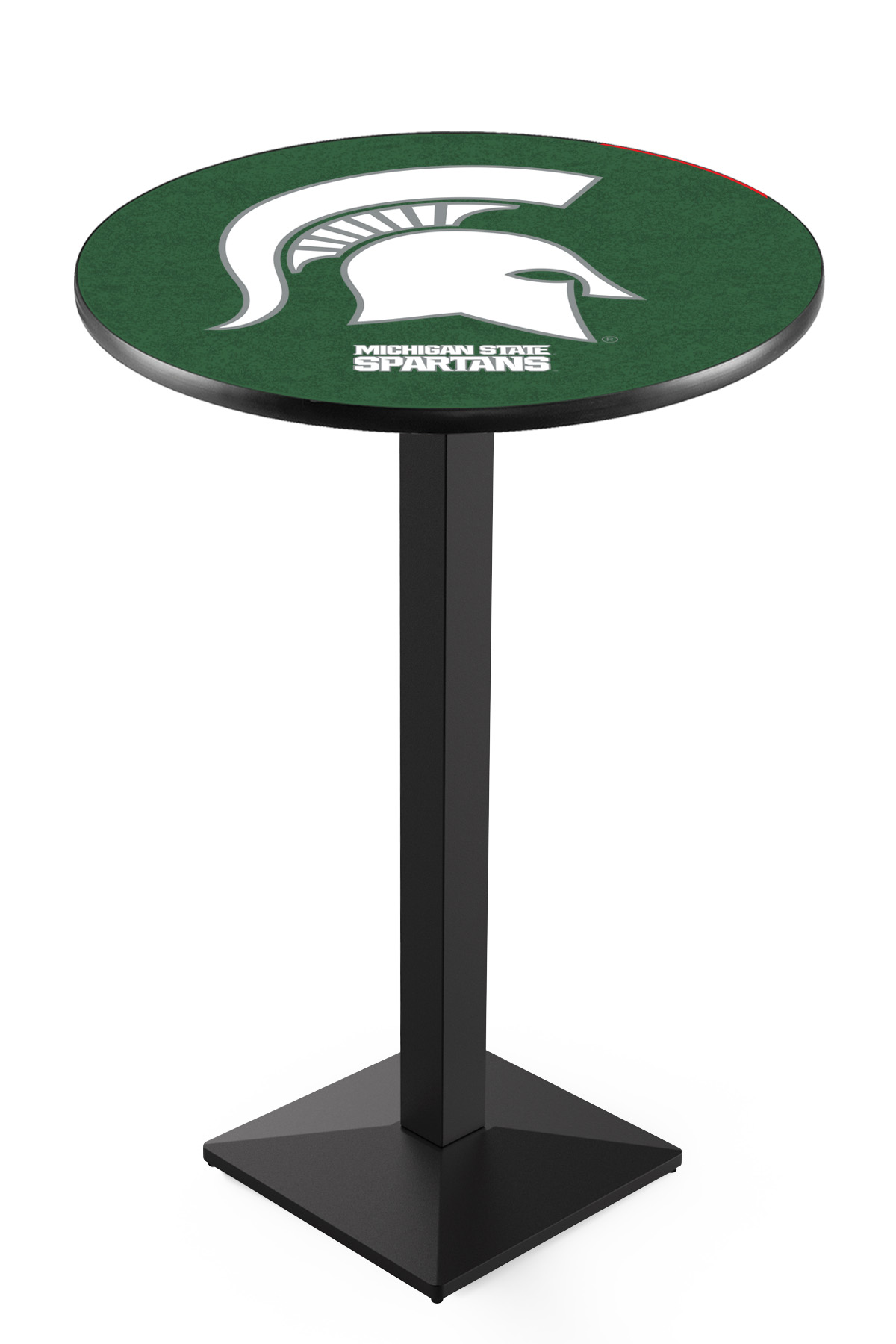 L217 Michigan State University 42" Tall - 30" Top Pub Table with Black Wrinkle Finish
